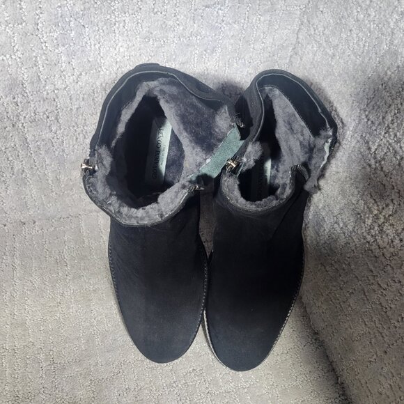 Giovanni Conti Mens Size EU 45 US 12 Black Suede Sherpa Lined Winter Ankle Boots - Picture 11 of 13